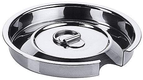 Aschenbecher aus Edelstahl mit Deckel.