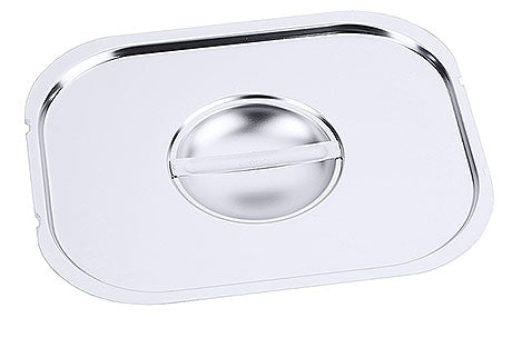 Edelstahl-Gastronomiedeckel mit Griff.