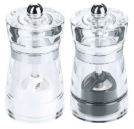 Salz- und Pfeffermühlen aus Acryl.