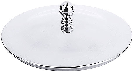 Silberne Servierplatte mit Griff.