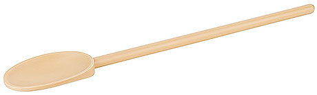 Langer, beiger Kunststofflöffel.