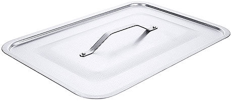 Edelstahl-Gastronomiedeckel mit Griff.