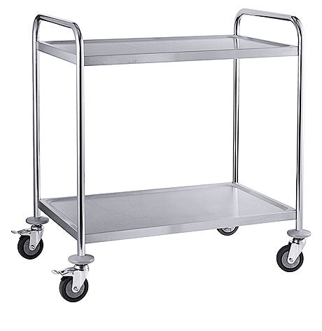Metall-Servierwagen mit zwei Ebenen.
