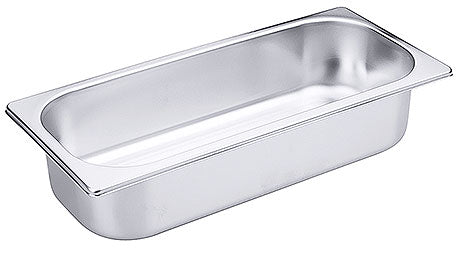 Edelstahl-Gastronormbehälter für Küche.