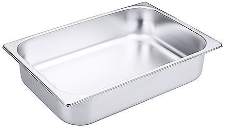 Edelstahl-Gastronormbehälter für Küche.