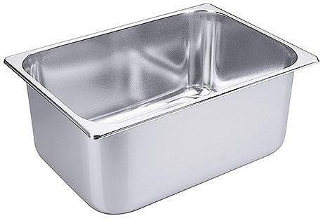 Edelstahl-Gastronormbehälter für Küche.