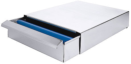 Edelstahl-Kaffeesatzschublade mit Griff.