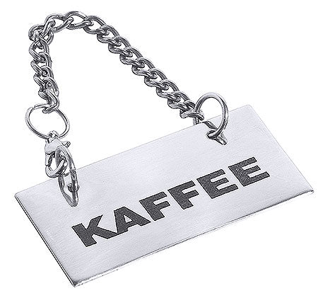 Metallschild mit Aufschrift "KAFFEE".