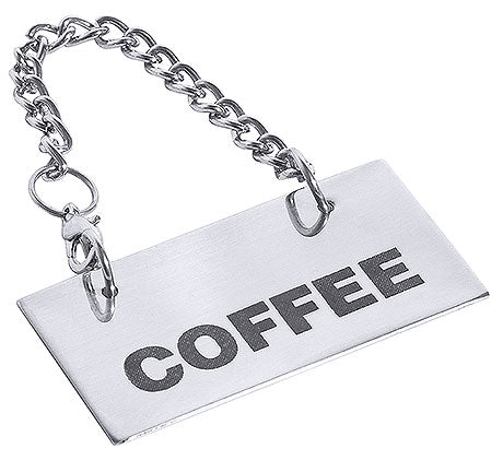 Metallschild mit Kette, "COFFEE".
