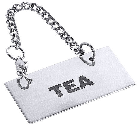 Metallschild mit Aufschrift "TEA".