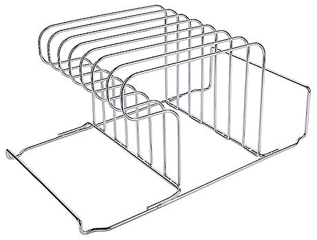 Metallgestell für Tablettaufbewahrung.