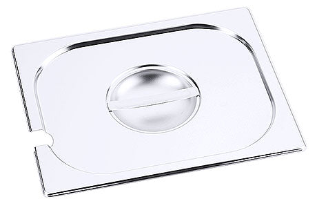 Edelstahl-Gastronomiedeckel mit Griff.