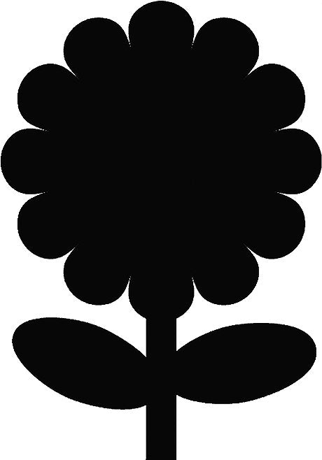 Schwarze Blume, stilisierte Grafik.