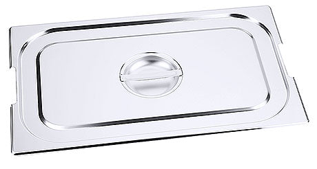 Edelstahl-Gastronomiedeckel mit Griff.