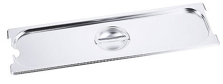 Edelstahl-Gastronomiedeckel mit Griff.