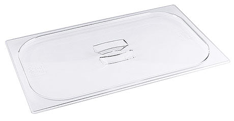 Transparenter GN-Behälterdeckel aus Kunststoff.
