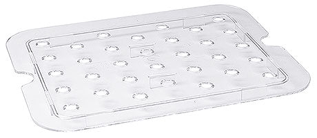 Transparenter Kunststoffdeckel mit Löchern.