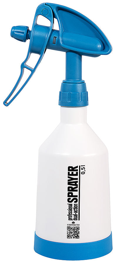 Blauer Sprühflasche für Reinigung.