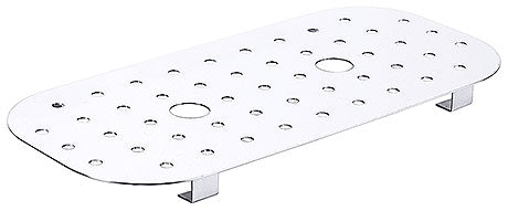 Metallablage mit Löchern, rechteckig.