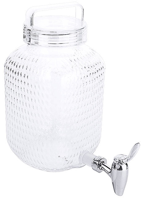 Glas-Getränkespender mit Zapfhahn.