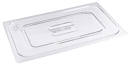 Transparenter GN-Behälterdeckel aus Kunststoff.