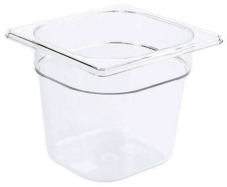 Transparenter GN-Behälter mit Deckel.