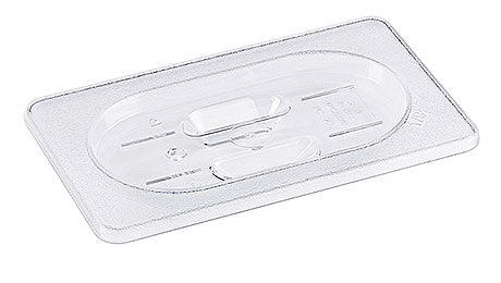 Transparenter GN-Behälterdeckel aus Kunststoff.