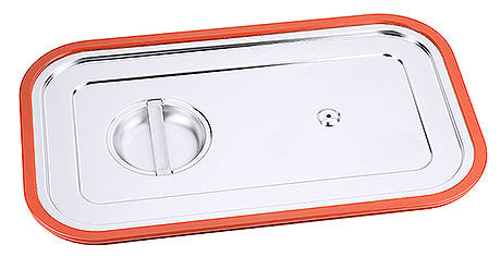 Edelstahl-Gastronorm-Deckel mit Griff.