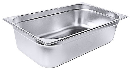 Edelstahl-Gastronormbehälter für Küche.