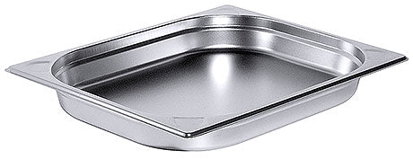 Edelstahl-Gastronormbehälter für Küche.