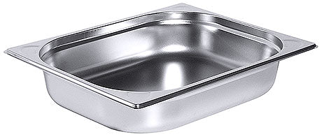 Edelstahl-Gastronormbehälter für Küche.