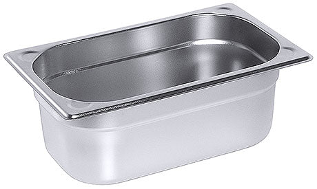 Edelstahl-Gastronormbehälter für Küche.