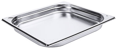 Edelstahl-Gastronormbehälter für Küche.