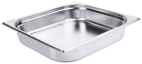 Edelstahl-Gastronormbehälter für Küche.