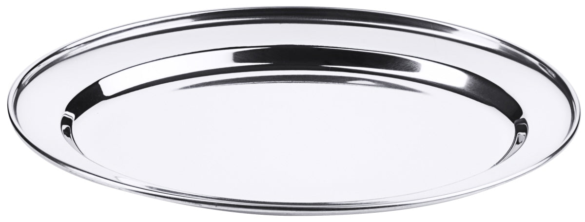 Ovale Edelstahl-Servierplatte für Gastronomie