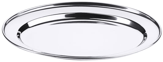 Ovale Edelstahl-Servierplatte für Gastronomie