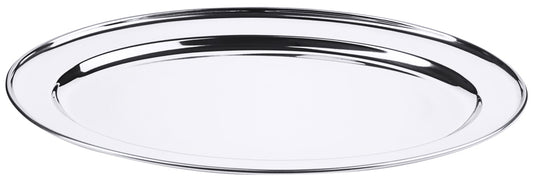 Leere ovale Servierplatte aus Glas