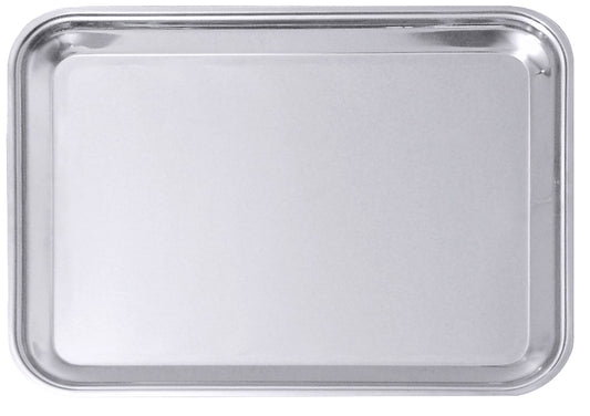 Leeres Edelstahltablett für Gastronomie