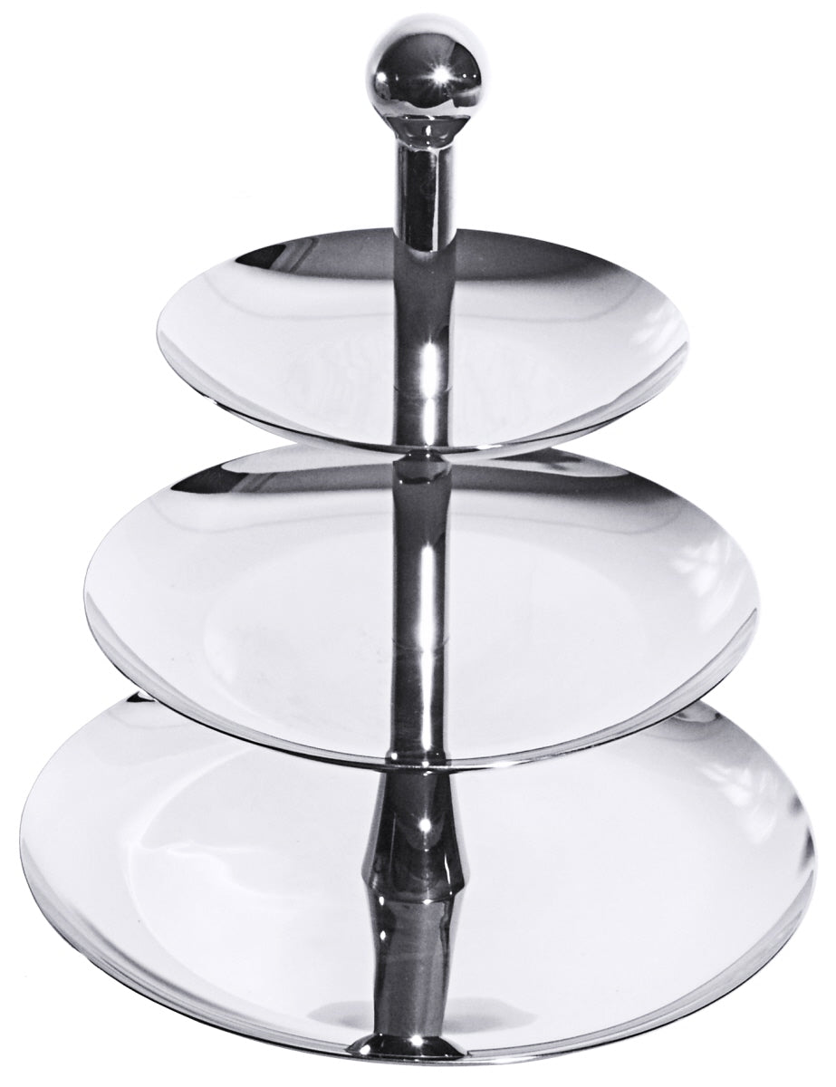 Dreistöckige Etagere aus Metall.