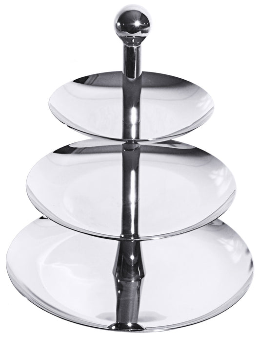 Dreistöckige Etagere aus Metall.