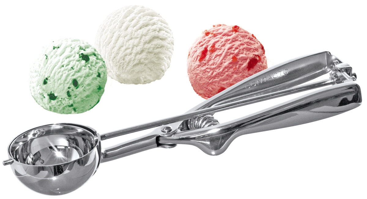 Eisportionierer mit Eiskugeln.