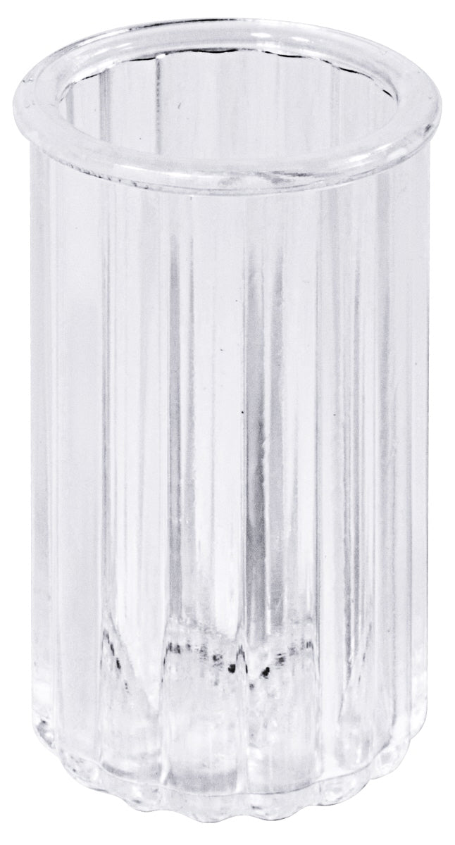 Geriffeltes Glas, zylindrische Form.