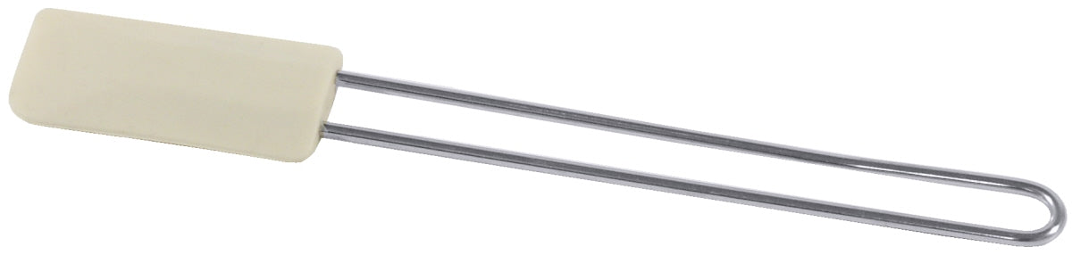 Langer Teigschaber mit Metallgriff.