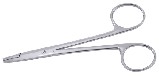 Edelstahl-Küchenschere mit gezackter Klinge.