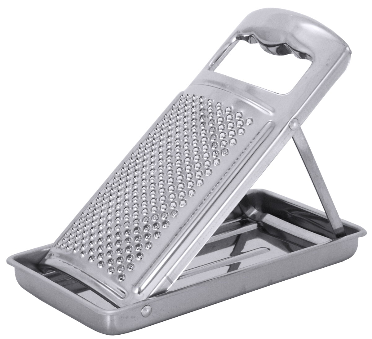 Reibe mit Auffangschale aus Metall.