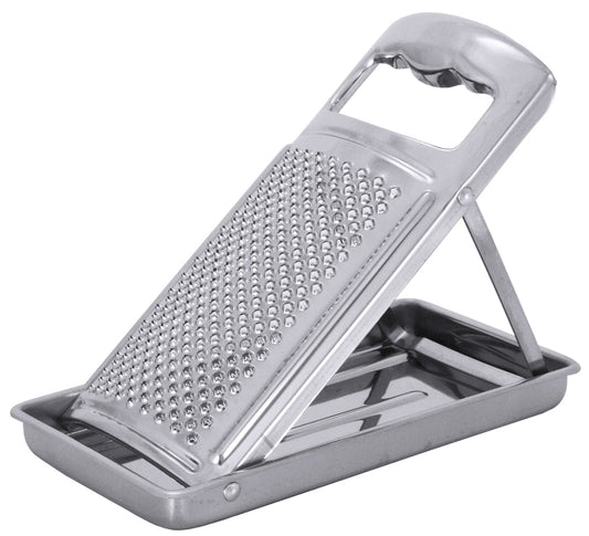 Reibe mit Auffangschale aus Metall.