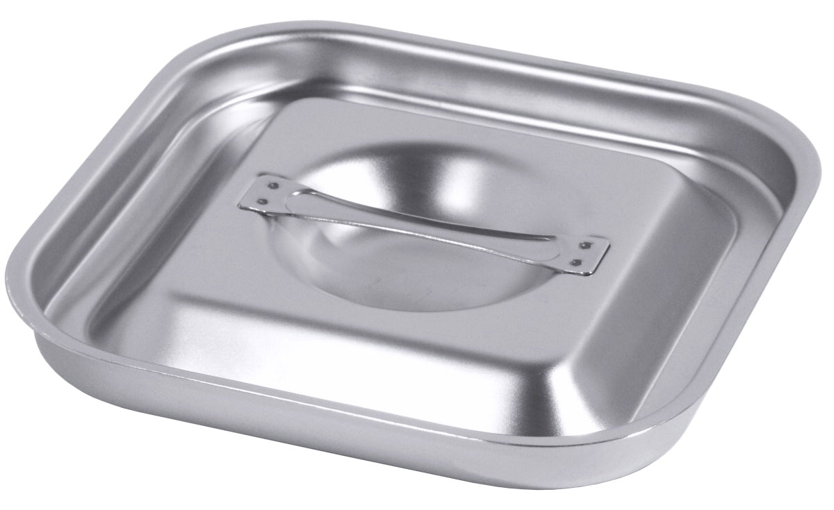 Edelstahl-Deckel für Gastronomiebehälter.