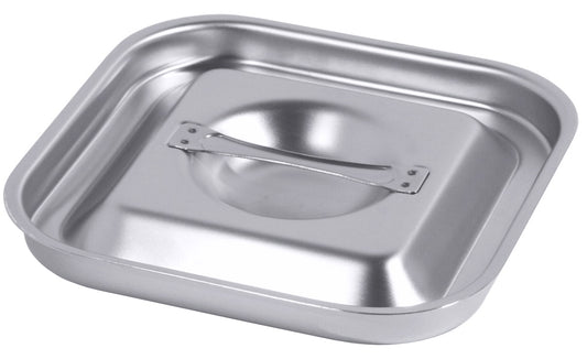 Edelstahl-Deckel für Gastronomiebehälter.