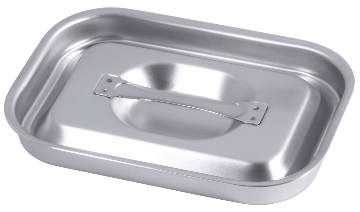 Edelstahl-Gastronomiebehälter mit Deckel.
