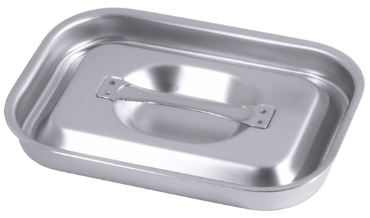 Edelstahl-Gastronomiebehälter mit Deckel.